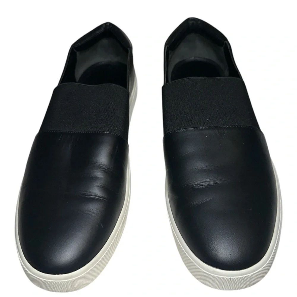 Vince corbin women’s black leather slip on sneakers shoes size 11